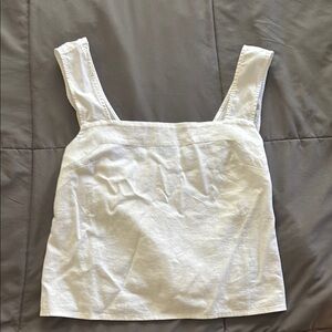 Madewell White Fitted Crop Tank Top